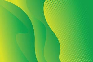 Abstract green background with wavy lines vector