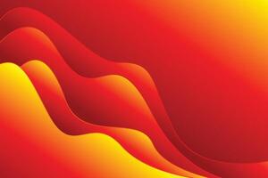 Abstract red and yellow waves on a red background vector
