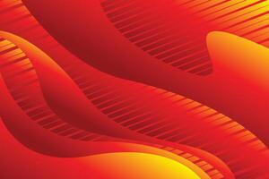 Abstract red and yellow background with waves vector