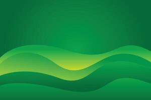 Green abstract background with waves vector