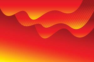 Abstract red and orange wave background vector