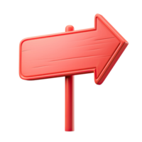 3D red pointer on transparent background. png