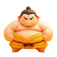 3D sumo wrestler on a transparent background. png