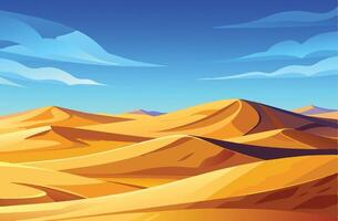 Serene Desert Landscape with Rolling Dunes vector