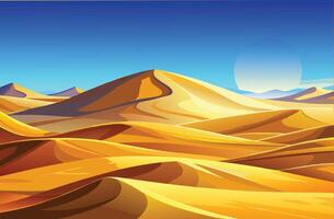 Sunlit Desert Dunes for Calm and Travel Themes vector