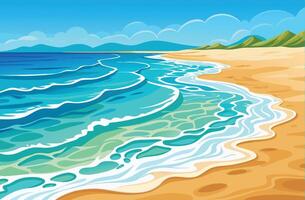 Relaxing Ocean Wave Background for Beach Themes vector