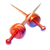 3D cartoon swords on a transparent background. png