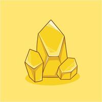 yellow crystal formation with pointed top vector