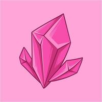 pink crystal with pointed top vector