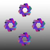 a set of four colorful abstract shapes on a gray background vector