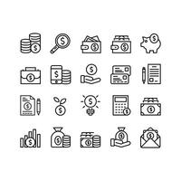 Outline Money Icon Set Design vector