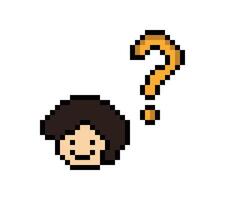 Face of man male boy with question mark confuse wonder mood. vector
