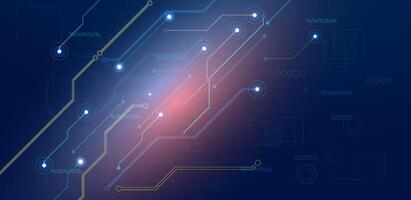 Electronic circuit board AI. Computer technology background vector