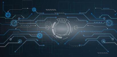 Quantum technology circuit board. Futuristic and modern background blue. illustration vector
