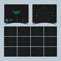 Creative Table calendar template for new year 2025 vector