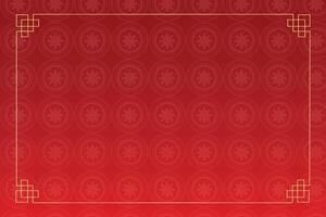 Traditional golden chinese frame with red background. vector