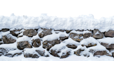 Wall covered with snow isolated on transparent background png