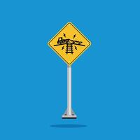 road sign icon, low ground on track on yellow rhombus. board.suitable for poster use and web icon vector