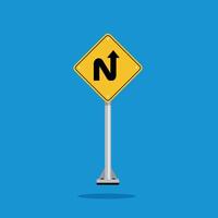 road sign icon, Sharp Bends road on yellow rhombus board. suitable for poster use and web icon vector