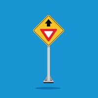 road sign icon, Yield ahead on yellow rhombus. board.suitable for poster use and web icon vector
