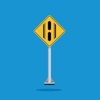 road sign icon, gap in median on yellow rhombus. board.suitable for poster use and web icon vector