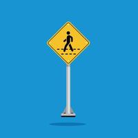 road sign icon, zebra crossing on yellow rhombus. board.suitable for poster use and web icon vector