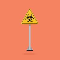 biohazard symbol, sign inside yellow triangle board. suitable for poster and web icon use vector