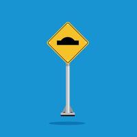 road sign icon, speed bumps in road on yellow rhombus board. suitable for poster use and web icon vector