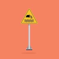 sewage effluent outfall sign symbol, sign inside yellow triangle board. suitable for poster and web icon use vector