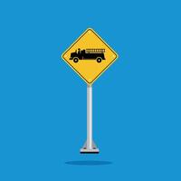 road sign icon, warning for emergency vehicles on yellow rhombus. board.suitable for poster use and web icon vector