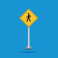 road sign icon, Warning Pedestrians road on yellow rhombus board. suitable for poster use and web icon vector