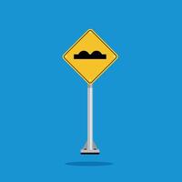 road sign icon, poor road surface ahead on yellow rhombus board. suitable for poster use and web icon vector