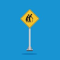 road sign icon, Frail Pedestrians on yellow rhombus. board.suitable for poster use and web icon vector