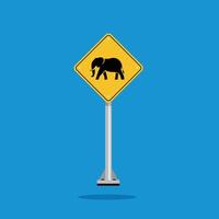 road sign icon, elephant crossing on yellow rhombus. board.suitable for poster use and web icon vector