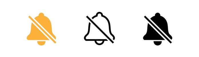 bell icon set, mute alert, various types of shapes. suitable for poster and web icon use vector