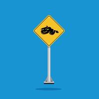 road sign icon, Anaconda crossing on yellow rhombus. board.suitable for poster use and web icon vector