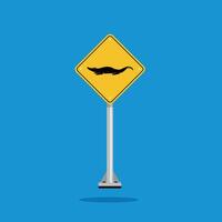 road sign icon, alligator crossing on yellow rhombus. board.suitable for poster use and web icon vector