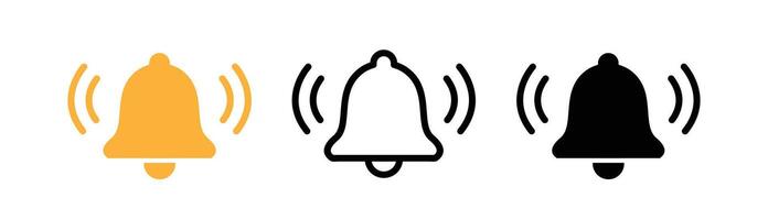 bell icon set, ringing alert, various kinds of shapes. suitable for poster and web icon use vector