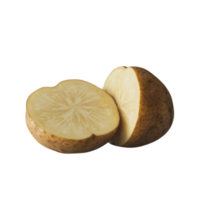 Picture showing a potato halved against a transparent backdrop png