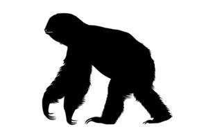 Sloth Walking Silhouette isolated on a white background vector