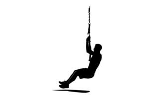 TRX Workout Silhouette isolated on a white background vector
