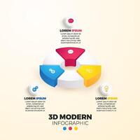 3d modern infographic template with four different options vector