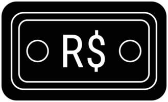 A black and white icon of a money box with the word r vector
