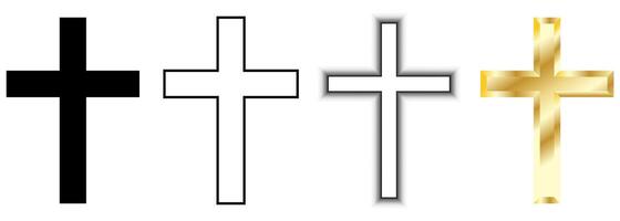 Christian Cross in four designs, religious element isolated on a white background vector