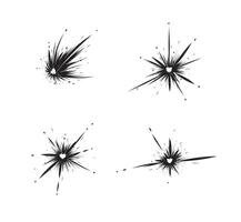 Splash and comet with heart inside in modern graphic style on white background vector