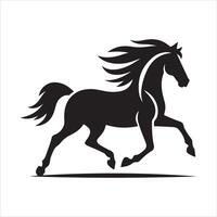 Trotting Horse running silhouette vector