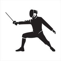 Fencer in Stance EPS file vector