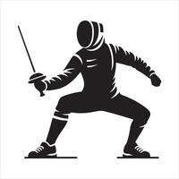Fencer in Stance silhouette illustration vector