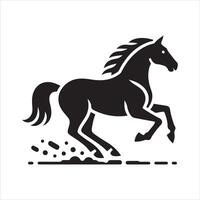 Trotting Horse running art illustration vector