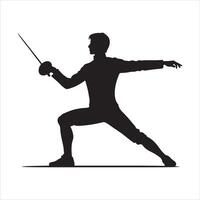 Fencer in Stance EPS vector